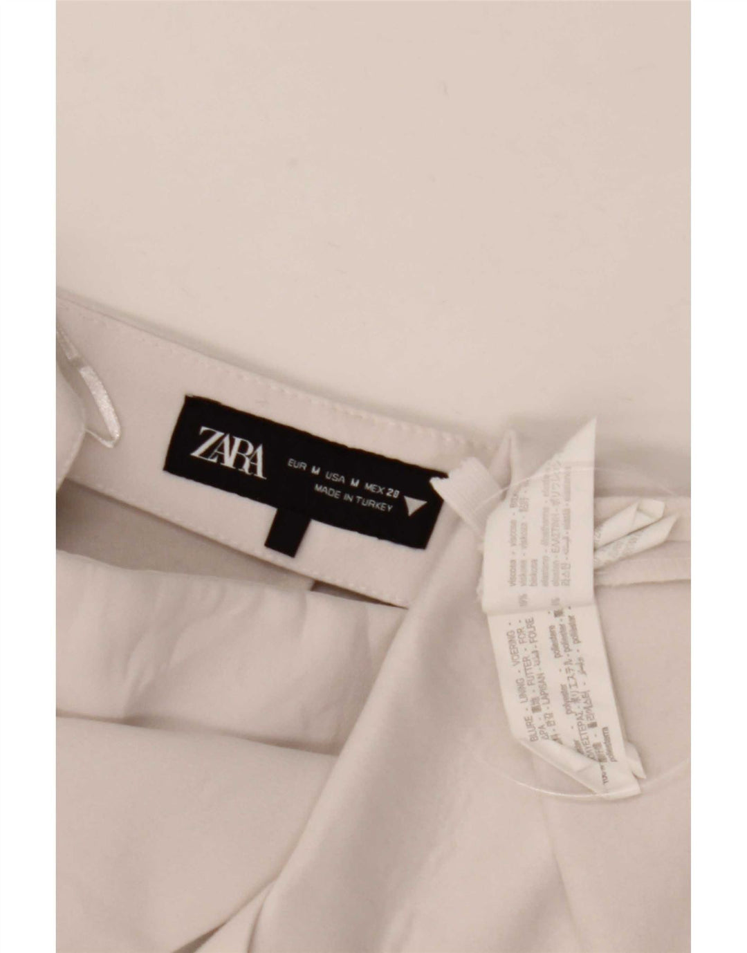 Zara Kvinders Højtaljede Casual Shorts Medium W28 Off White Polyester
