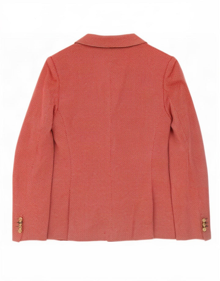 Aldo Savorani Dame 3 Button Blazer Jacket UK 12 Medium Pink Herringbone