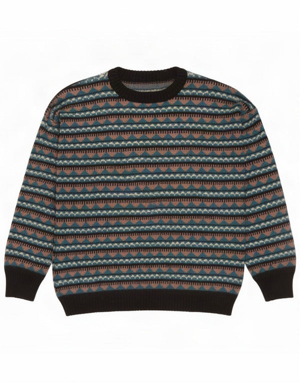 Vintage Womens Boat Neck Jumper Sweater UK 16 Large Multicoloured Striped