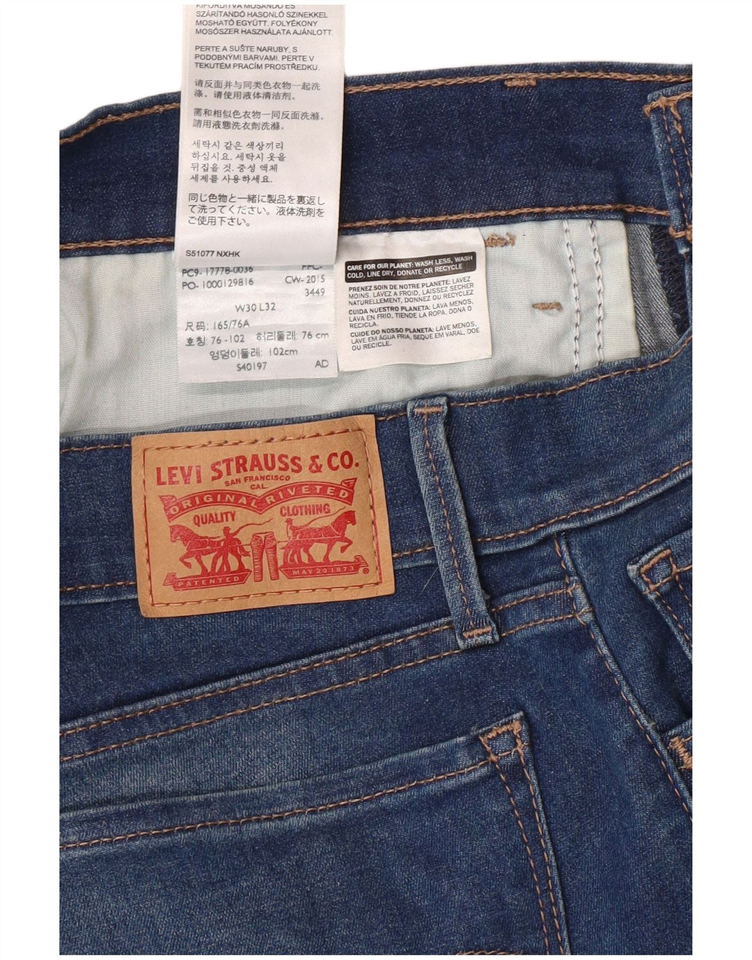 LEVI'S Dame 710 Super Skinny Jeans W30 L32 Blå Bomuld