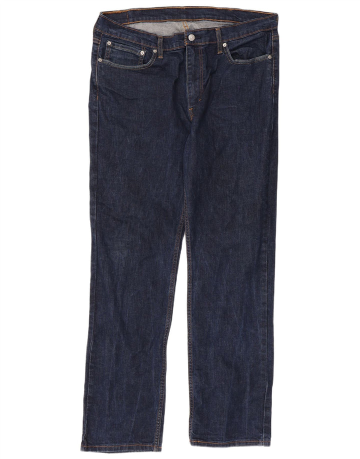 Levi's Herre 514 Straight Jeans W38 L34 Marineblå Bomuld