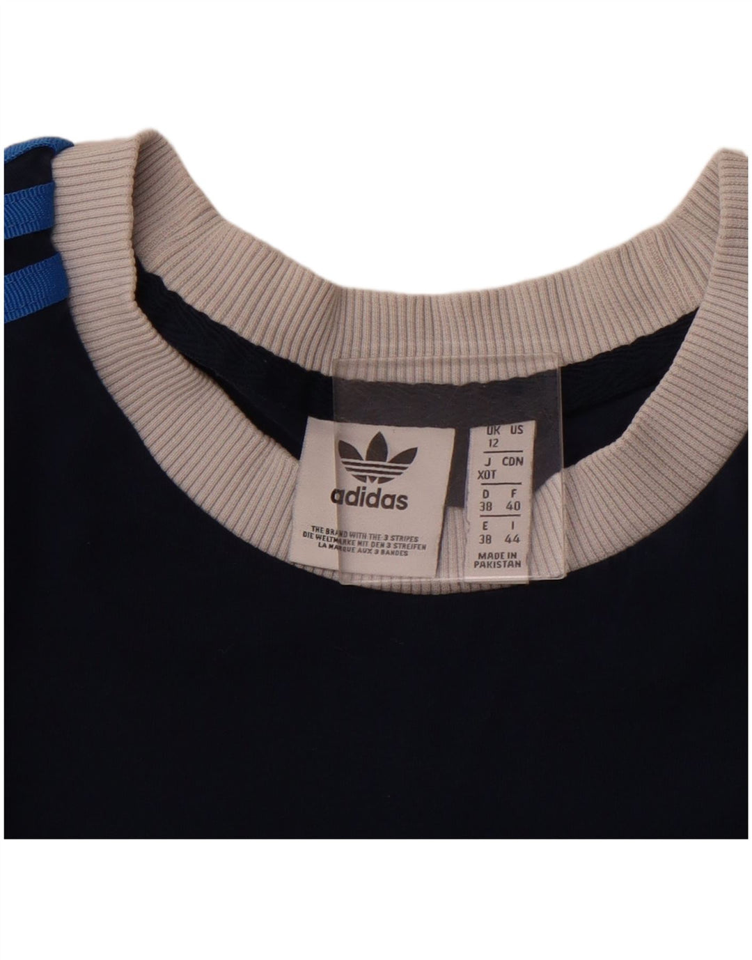 ADIDAS Dame T-Shirt Top UK 12 Medium Navy Blue