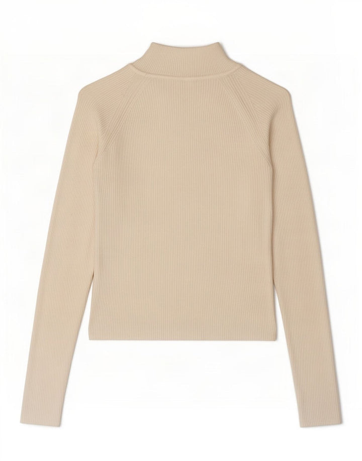 Zara Dametop Langærmet UK 12 Medium Off White Viscose