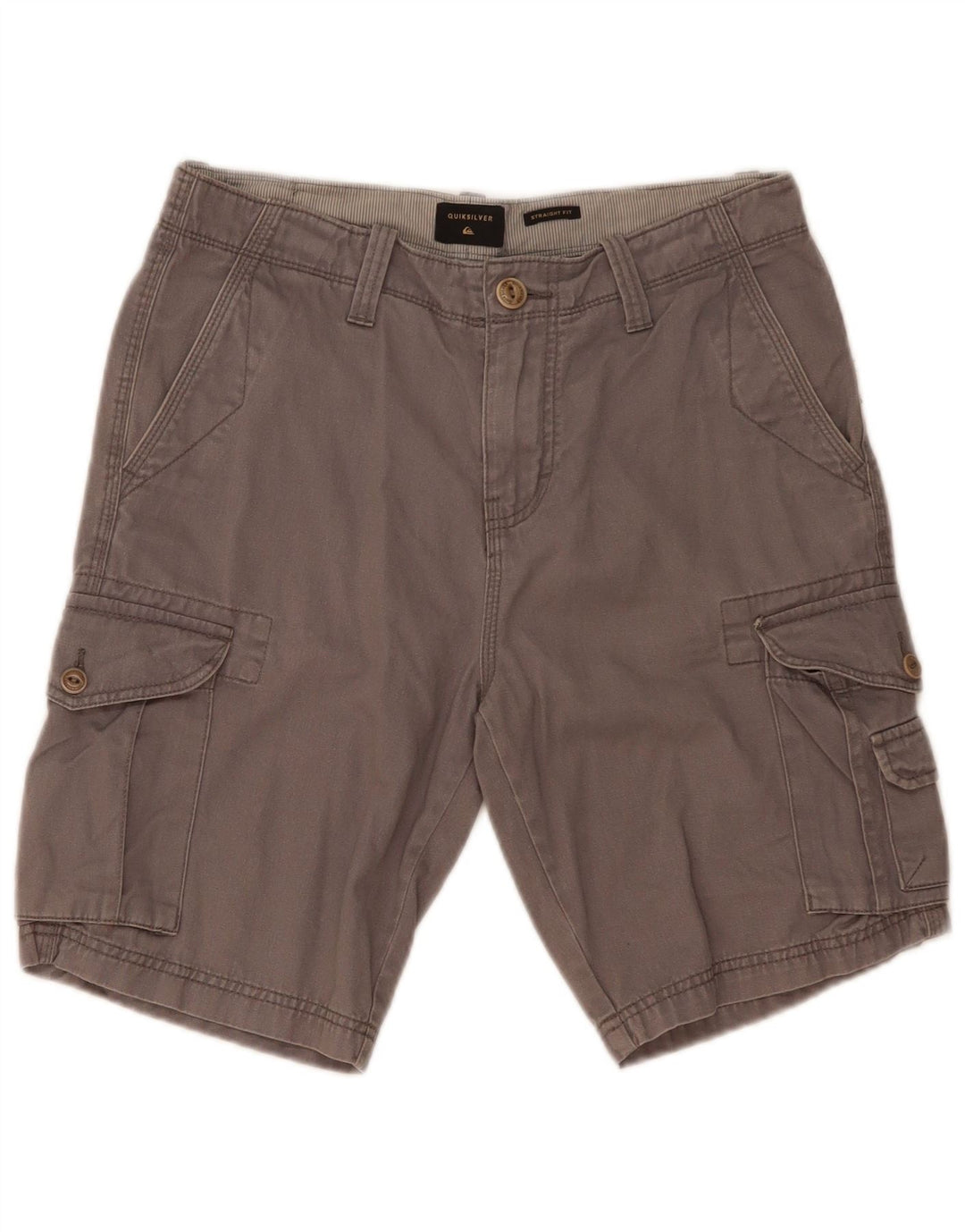 Quiksilver Herre Straight Fit Cargo Shorts W30 Medium Grey Bomuld