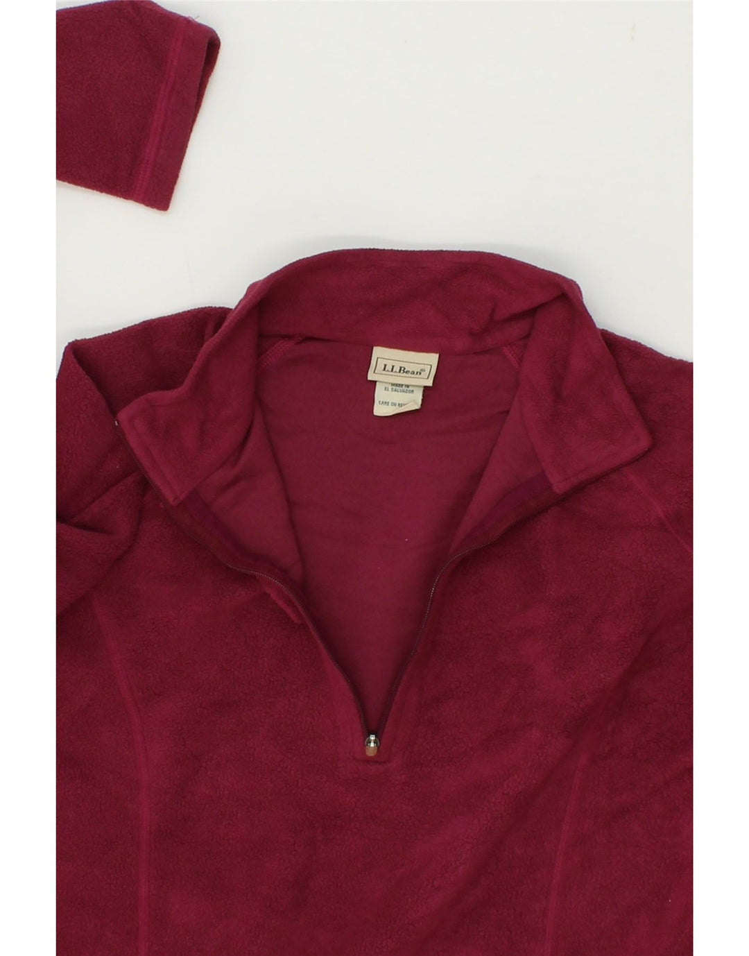 L.L.BEAN Womens Zip Neck Fleece Jumper UK 10 Small Red Vintage L.L.Bean and Second-Hand L.L.Bean from Messina Hembry 