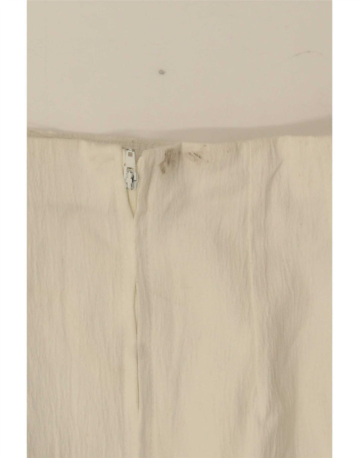 Marks & Spencer Dame Mini Pencil Skirt UK 10 Small W25 White Polyester