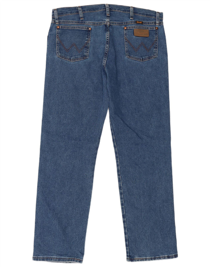 WRANGLER Straight jeans til mænd W36 L32 blå bomuld