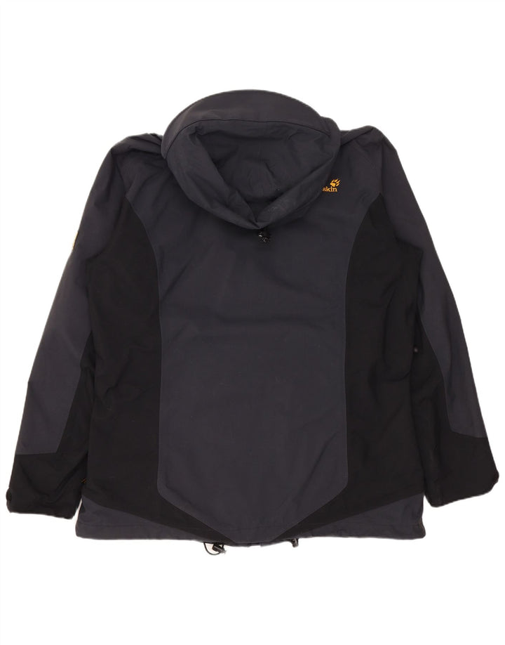 Jack Wolfskin Dame Hætte vindjakke DK 16 Stor Grå Colourblock