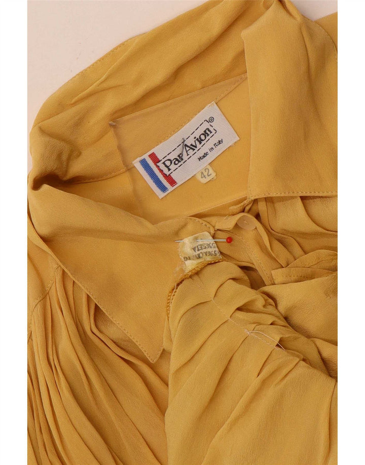 Par Avion Dame Kortærmet Oversized Skjorte Bluse IT 42 Medium Gul