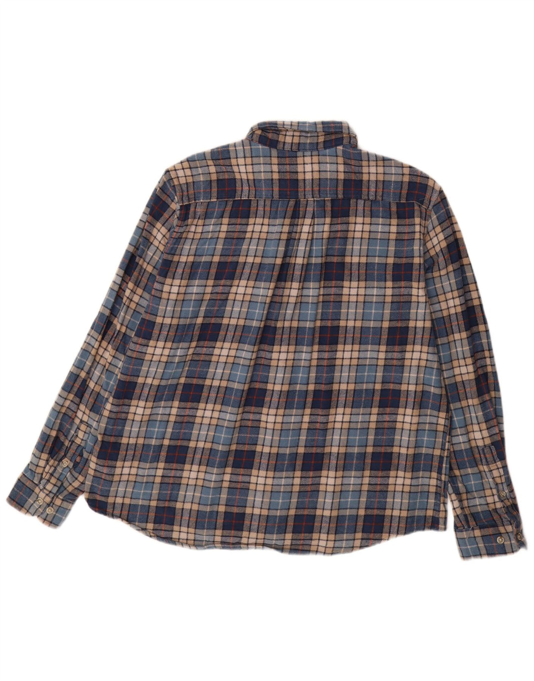EDDIE BAUER Flanellskjorte til mænd 2XL blå ternet bomuld