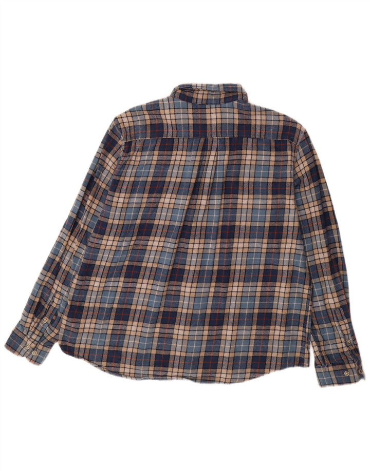 EDDIE BAUER Flanellskjorte til mænd 2XL blå ternet bomuld