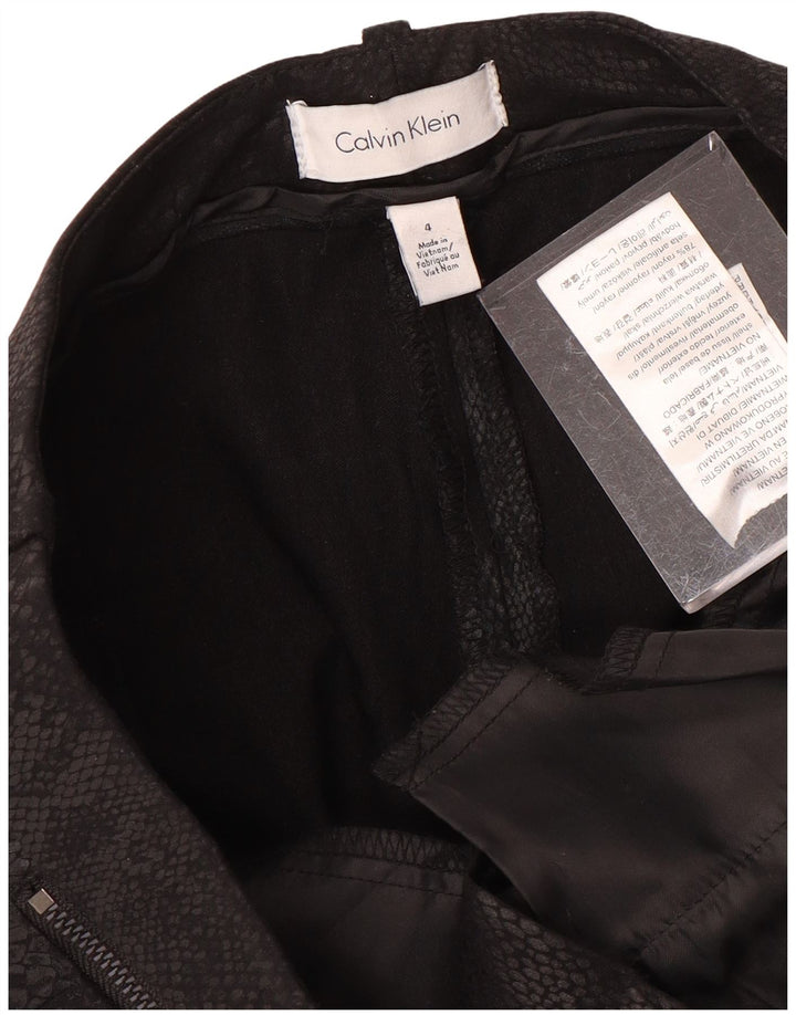 CALVIN KLEIN Dame Casual Bukser US 4 Small W30 L27 Black Animal Print