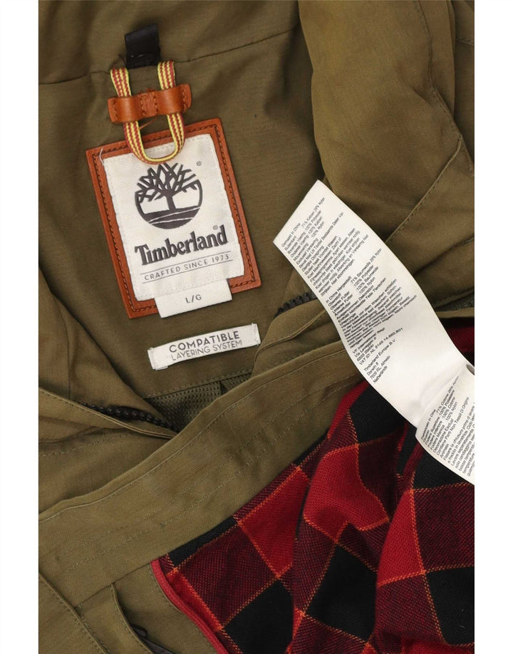 Timberland Herre Utility Jacket UK 40 Large Khaki Cotton