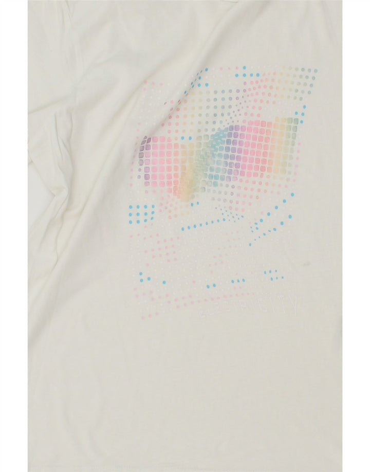GAS Womens Graphic T-Shirt Top UK 12 Medium White Cotton Vintage Gas and Second-Hand Gas from Messina Hembry 