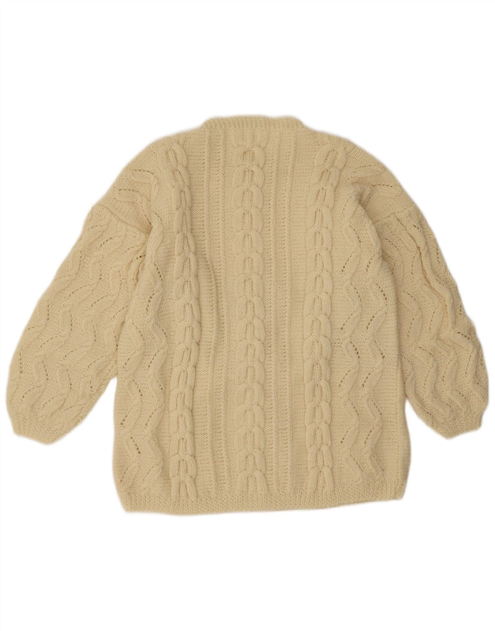 Vintage dame sweater med rund hals DK 16 Stor beige