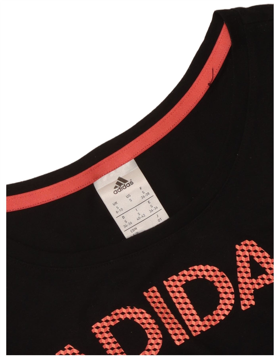 Adidas Dame Grafisk Top Langærmet UK 8/10 Small Black