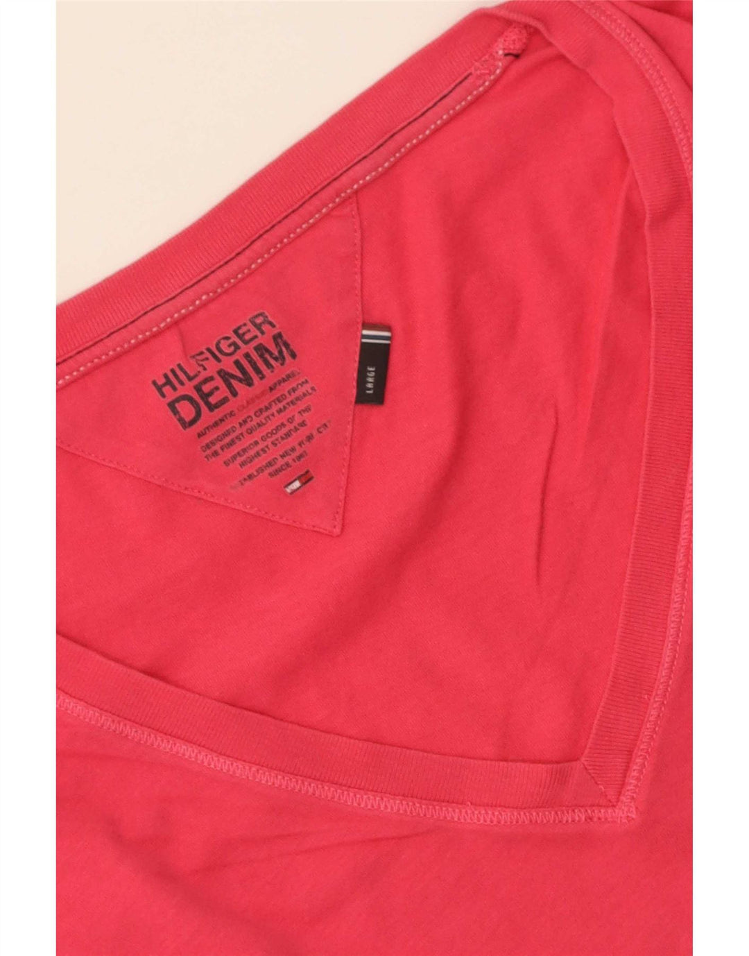 Tommy Hilfiger Dame T-Shirt Top UK 14 Large Pink