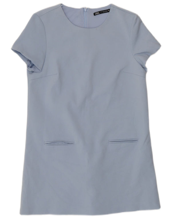 Zara Dame Playsuit UK 12 Medium Blue Polyester