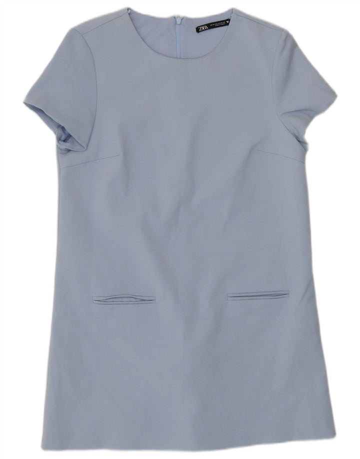 Zara Dame Playsuit UK 12 Medium Blue Polyester