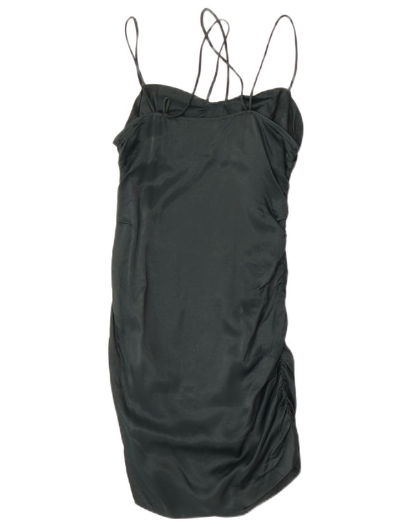 Zara Womens Slip Dress UK 12 Medium Green Viscose
