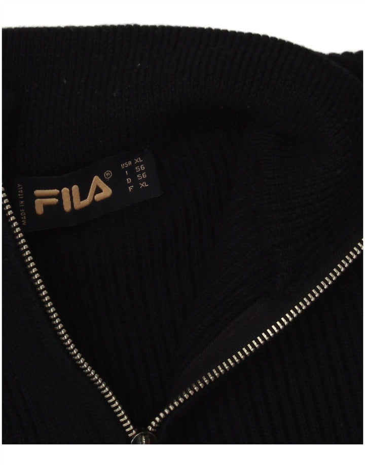 Fila Herre Zip Neck Jumper Sweater XL Navy Blue