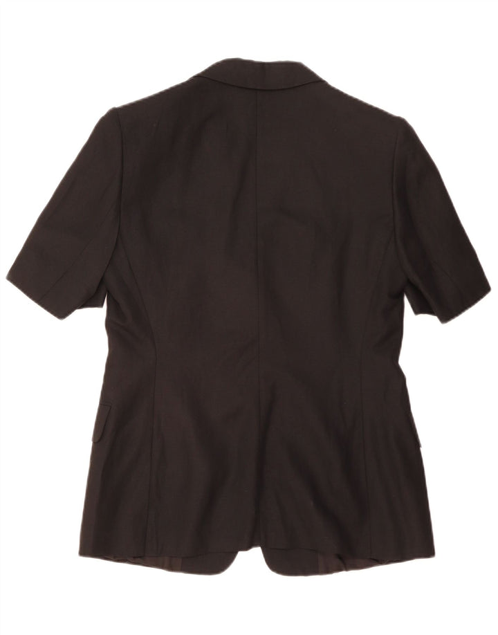 MARELLA Dame 2-knaps kortærmet blazerjakke UK 14 Medium Sort