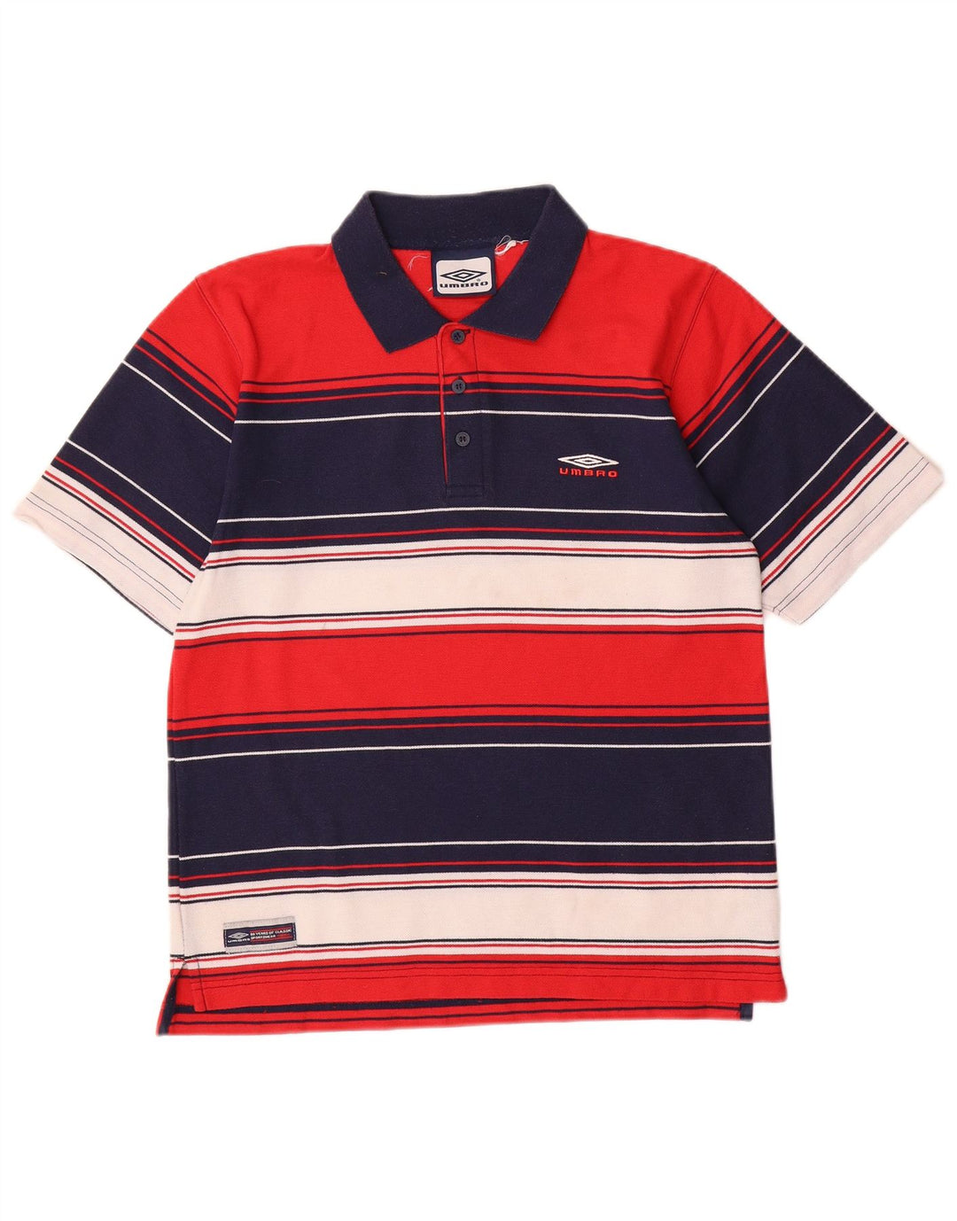 Umbro Herre Polo Shirt UK 35/37 Lille rødstribet polyester