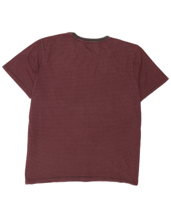 Levi's Mens T-Shirt Top 2XL Burgundy Pinstripe Cotton