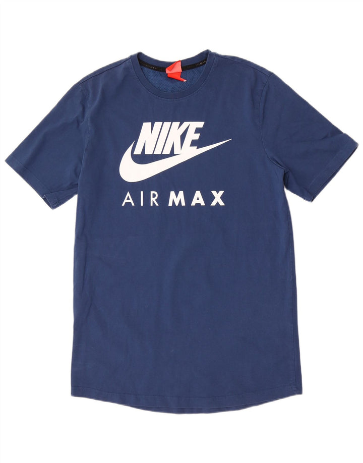 NIKE Grafisk T-shirt top til mænd, stor blå bomuld