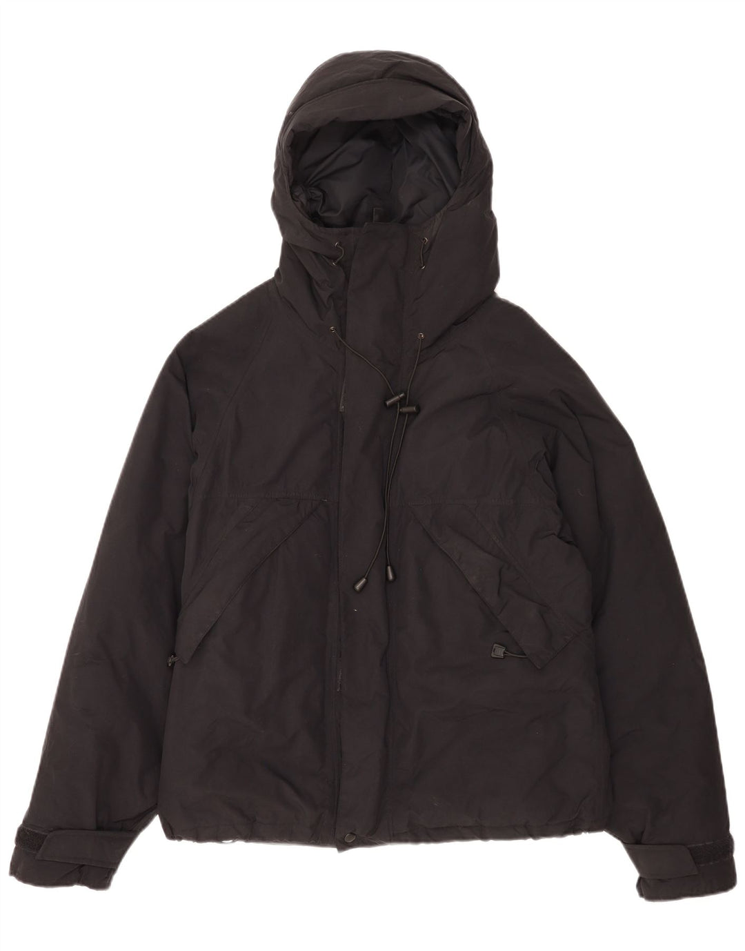Alberto Aspesi Herre hættepolstret jakke UK 38 Medium Sort Nylon