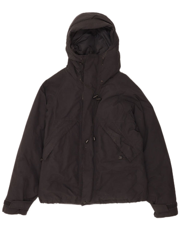 Alberto Aspesi Mens Hooded Padded Jacket UK 38 Medium Black Nylon