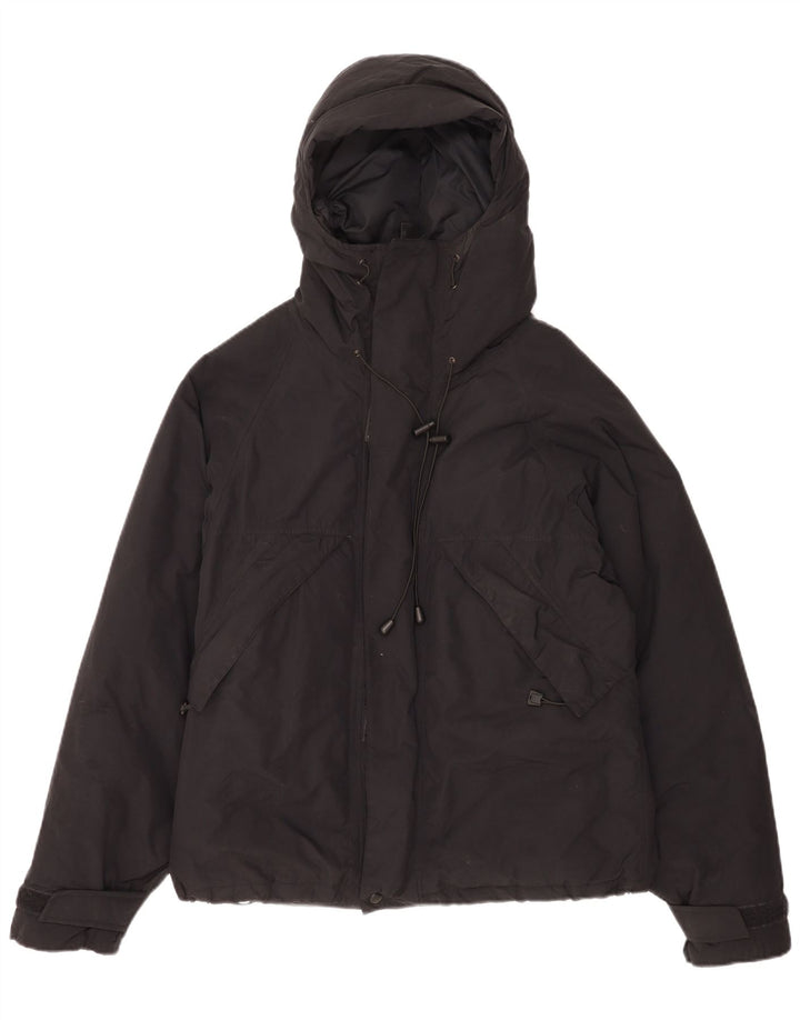 Alberto Aspesi Herre hættepolstret jakke UK 38 Medium Sort Nylon