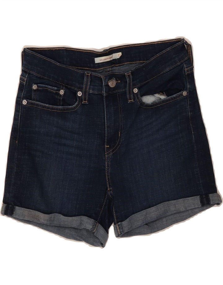 LEVI'S Womens Denim Shorts W27 Small  Navy Blue Cotton Vintage Levi's and Second-Hand Levi's from Messina Hembry 