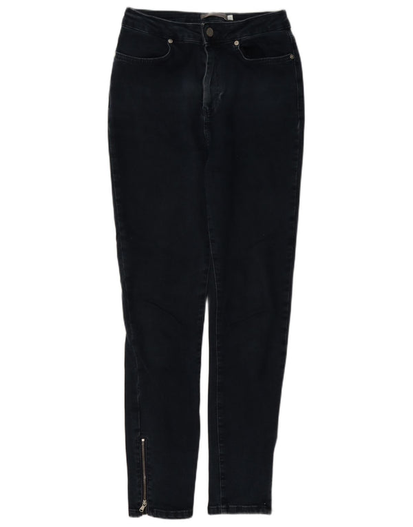 MINT FLØJL Dame Højtaljede Skinny Jeans UK 10 Small W26 L27 Navy Blue