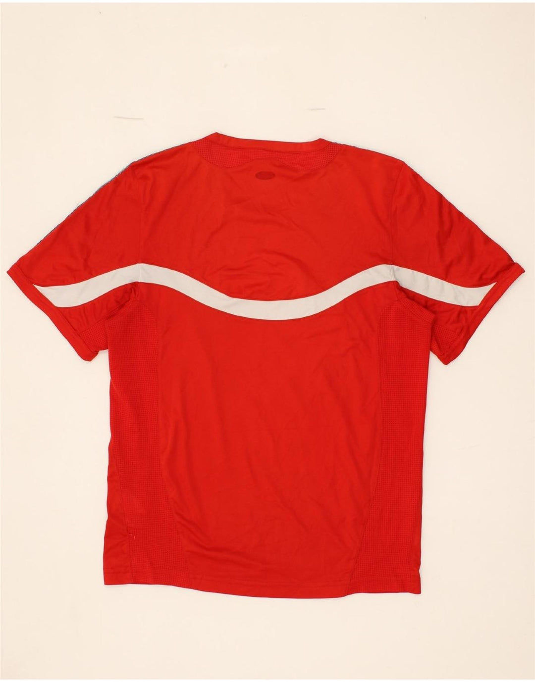 ADIDAS Mens T-Shirt Top Small Red Colourblock Polyester Vintage Adidas and Second-Hand Adidas from Messina Hembry 