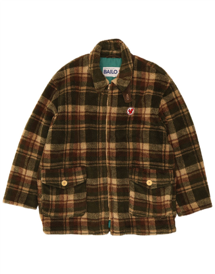 Bailo Herre fleecejakke UK 42 XL Grøn ternet polyester