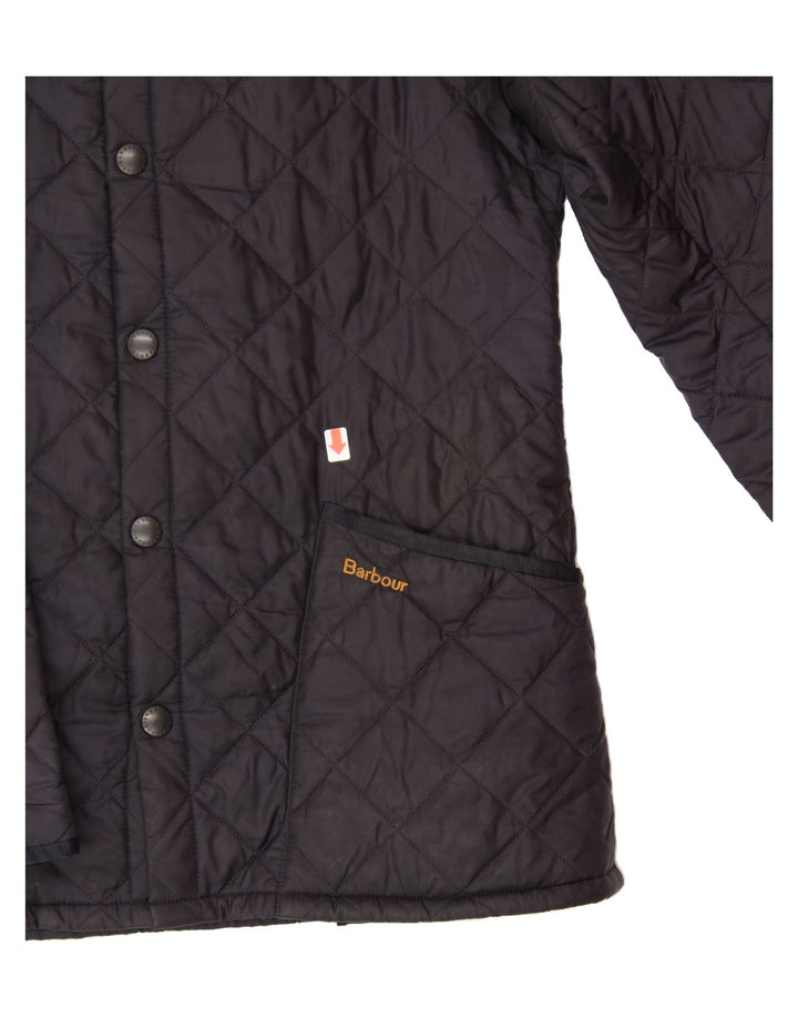 BARBOUR Mens Quilted Jacket UK 36 Medium Navy Blue Polyamide Vintage Barbour and Second-Hand Barbour from Messina Hembry 