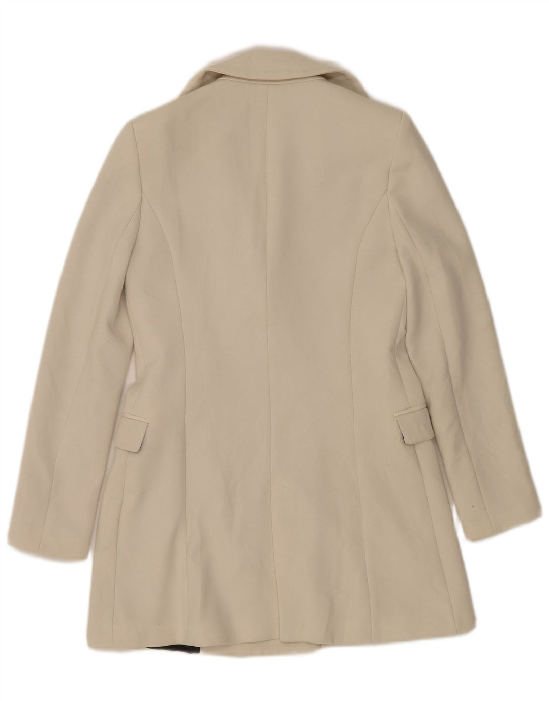 Zara Dame Overfrakke UK 6 XS Off White Polyester