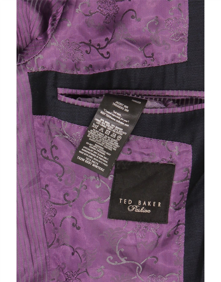Ted Baker Herre 1-knap blazerjakke US 36 Small Navy Blue Wool