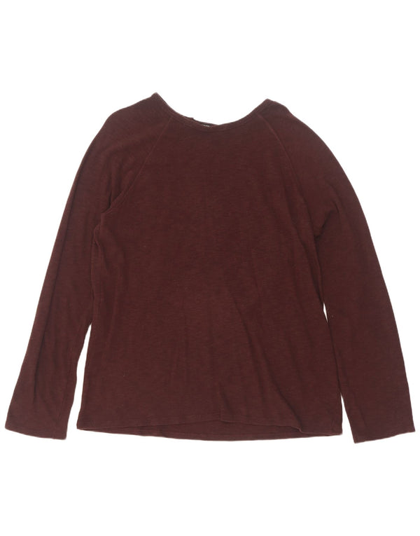 Zara Dame Top Langærmet UK 18 XL Brun Flecked Bomuld
