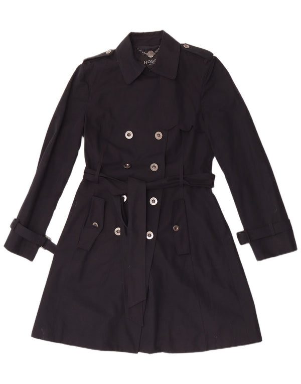 Hobbs Dame Trench Coat UK 8 Small Navy Blue Polyester