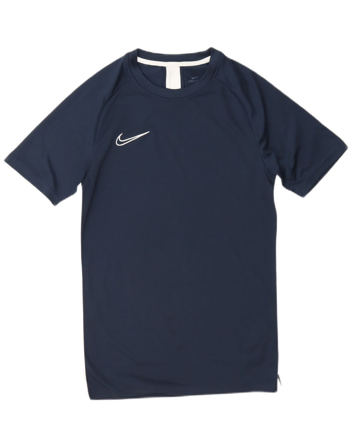 Nike herre Dri Fit T-shirt top lille marineblå polyester