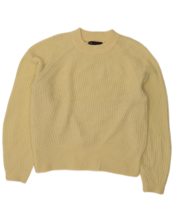 Marks & Spencer Dame sweater med rund hals DK 14 Medium Gul Akryl