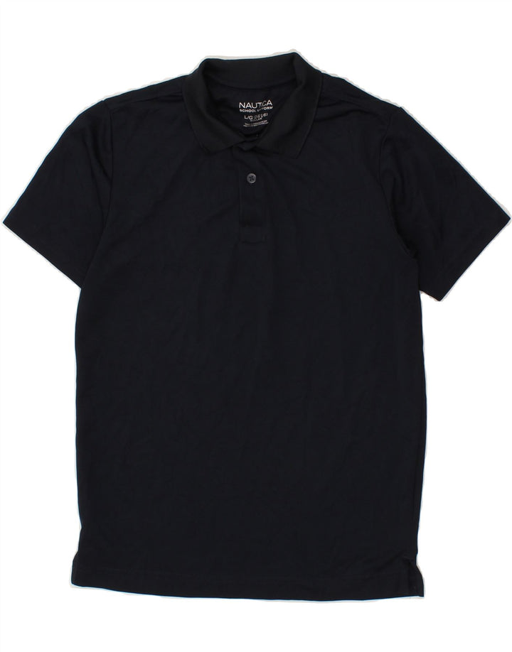 NAUTICA Boys Regular Polo Shirt 14-15 Years Large  Navy Blue Polyester Vintage Nautica and Second-Hand Nautica from Messina Hembry 