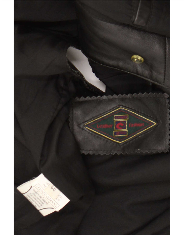 Vintage herre læder vest UK 42 XL Sort