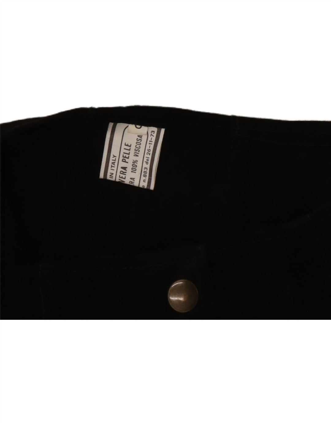 Vintage dame ruskind nederdel lille W26 sort læder