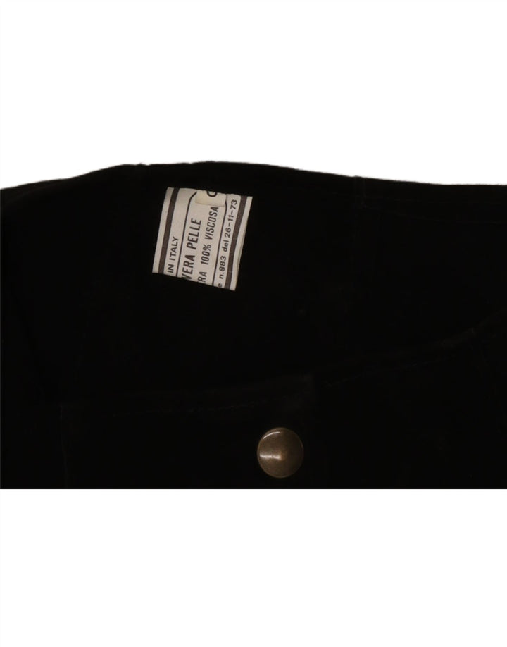 Vintage dame ruskind nederdel lille W26 sort læder