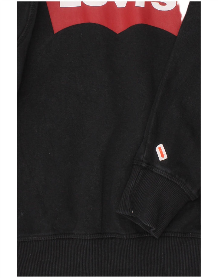 LEVI'S Boys Graphic Sweatshirt Jumper 9-10 Years Black