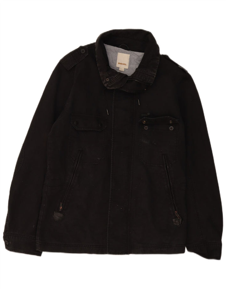 Diesel Herre Military Jacket UK 40 Large Black Cotton