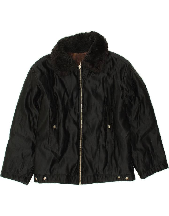 BELFE & BELFE Womens Bomber Jacket IT 44 Medium Black Polyester Vintage Belfe & Belfe and Second-Hand Belfe & Belfe from Messina Hembry 